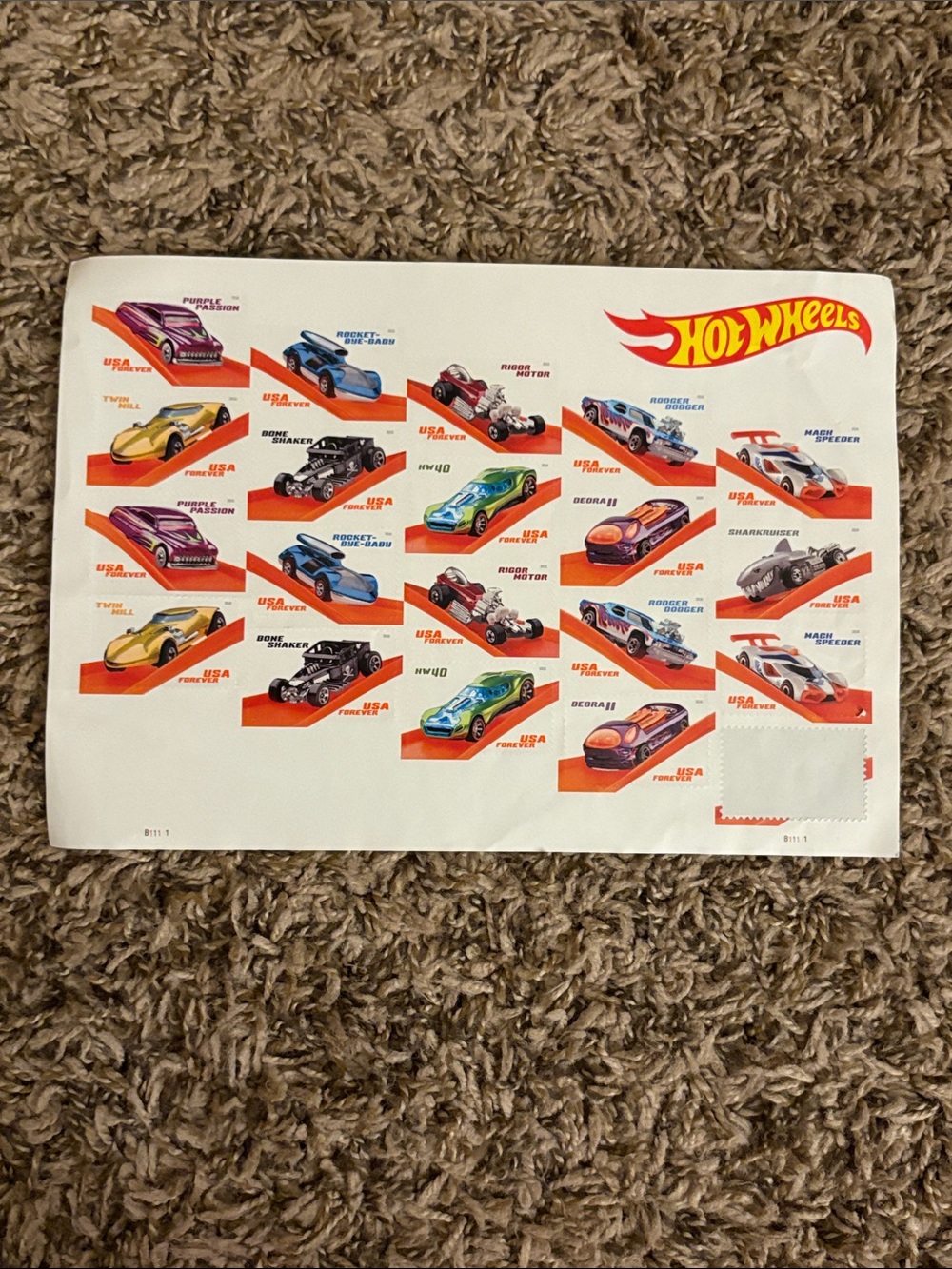 USPS Forever Stamps Hot Wheels 19 count new 2018